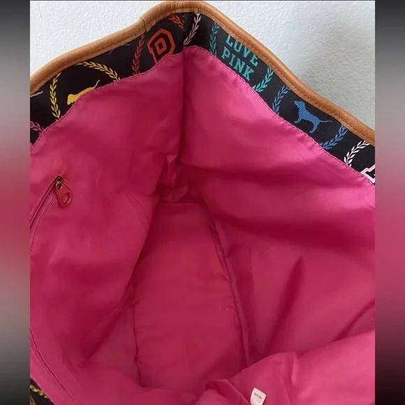 Victoria Secret PINK Rainbow Color Logo Tote Bag Pre-Owned - Picture 3 of 7